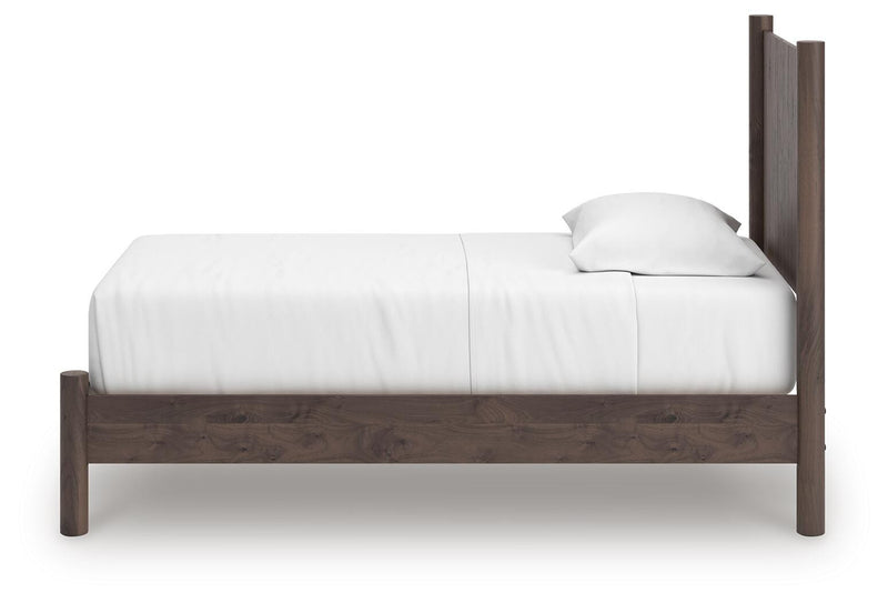 Pamytta Twin Panel Platform Bed, Dresser and Chest in Brown - PKG022753