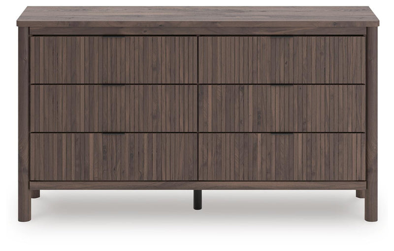 Pamytta Twin Upholstered Panel Bed, Dresser and Nightstand in Brown - PKG022722