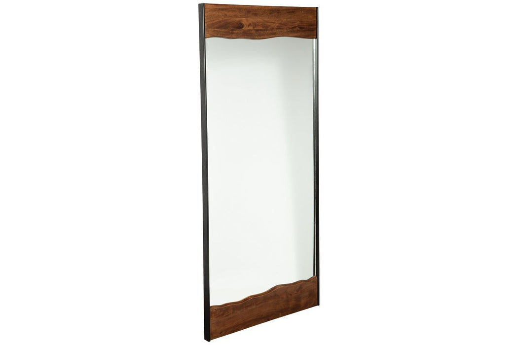 Panchali Brown/Black Floor Mirror - Gate FurnitureMirror