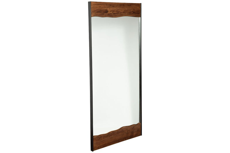 Panchali Brown/Black Floor Mirror - Lara FurnitureMirror
