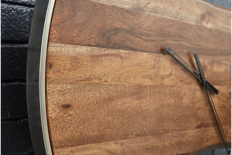 Panchali Brown/Silver Finish Wall Clock - Lara FurnitureOther Products