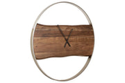 Panchali Brown/Silver Finish Wall Clock - Lara FurnitureOther Products