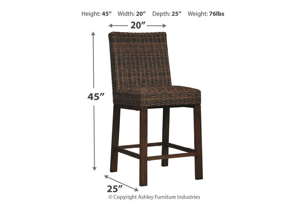Paradise Trail Medium Brown Bar Stool (Set of 2) - Gate FurnitureOutdoor Bar Stool