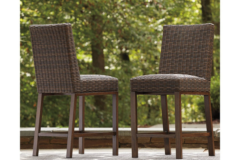 Paradise Trail Medium Brown Bar Stool (Set of 2) - Gate FurnitureOutdoor Bar Stool