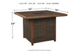 Paradise Trail Medium Brown Bar Table with Fire Pit - Gate FurnitureOutdoor Table