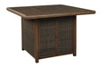 Paradise Trail Medium Brown Bar Table with Fire Pit - Gate FurnitureOutdoor Table
