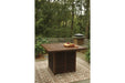 Paradise Trail Medium Brown Bar Table with Fire Pit - Gate FurnitureOutdoor Table