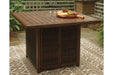 Paradise Trail Medium Brown Bar Table with Fire Pit - Gate FurnitureOutdoor Table