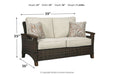 Paradise Trail Medium Brown Loveseat with Cushion - Gate FurnitureOutdoor Loveseat