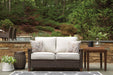 Paradise Trail Medium Brown Loveseat with Cushion - Gate FurnitureOutdoor Loveseat