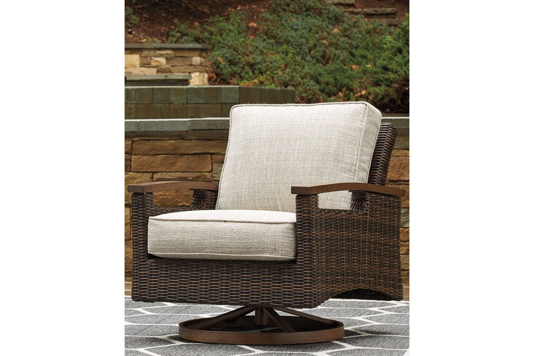 Paradise Trail Medium Brown Swivel Lounge Chair (Set of 2) - Gate FurnitureOutdoor Chair