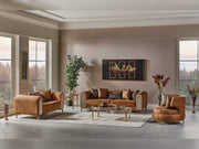 Paris 3-pieces (Sofa & Loveseat & Chair) Livingroom Set Brown in Brown - 101-PAR-ZEG04-321