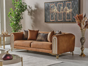 Paris 3-pieces (Sofa & Loveseat & Chair) Livingroom Set Brown in Brown - 101-PAR-ZEG04-321