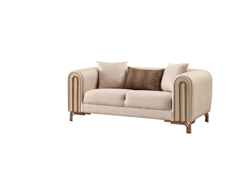 Paris 3-pieces (Sofa & Loveseat & Chair) Livingroom Set Cream in Cream - 101-PAR-ZEG02-321