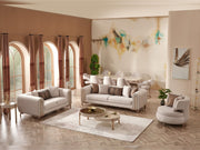 Paris 3-pieces (Sofa & Loveseat & Chair) Livingroom Set Cream in Cream - 101-PAR-ZEG02-321