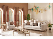 Paris 3-pieces (Sofa & Loveseat & Chair) Livingroom Set Cream in Cream - 101-PAR-ZEG02-321