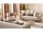 Paris 3-pieces (Sofa & Loveseat & Chair) Livingroom Set Cream in Cream - 101-PAR-ZEG02-321