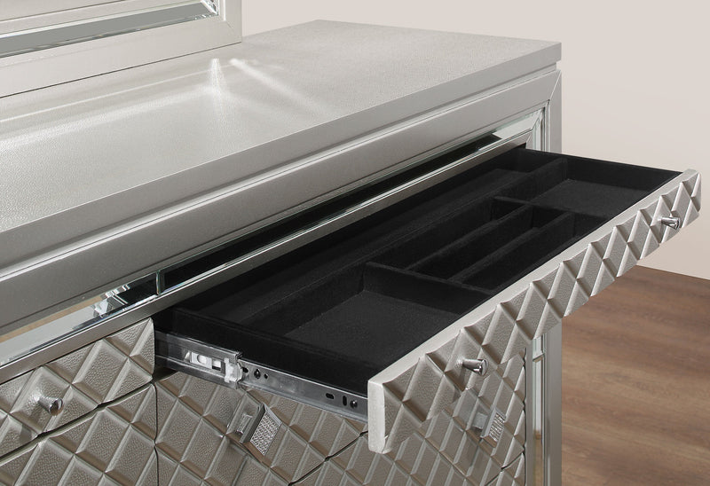 Paris Champagne King Bed Group With Led - Lara FurnitureKing Bed