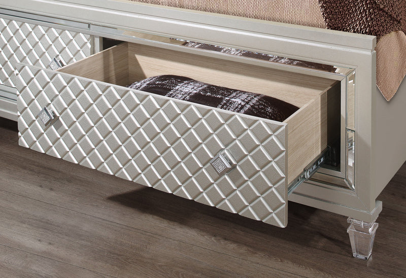 Paris Champagne King Bed With Led - Lara FurnitureKing Bed