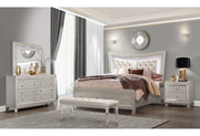 Paris Champagne Queen Bed Group With Led - Lara FurnitureBedroom Set