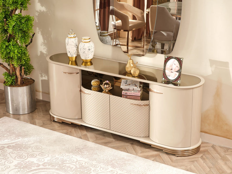 Paris Diningroom (Consol With Mirror & Dining Table & 6 Dining Chair) - 115-PAR-SET