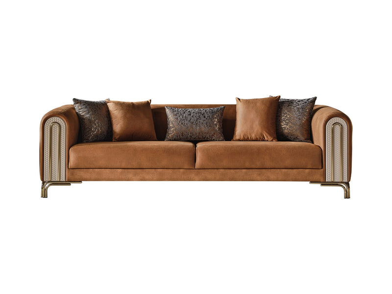 Paris Stationary 4 Seat Sofa Brown in Brown - 101-PAR-ZEG04-4