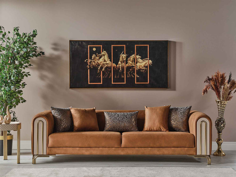 Paris Stationary 4 Seat Sofa Brown in Brown - 101-PAR-ZEG04-4