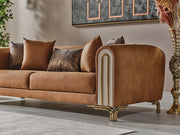Paris Stationary 4 Seat Sofa Brown in Brown - 101-PAR-ZEG04-4