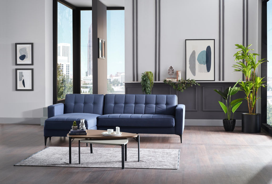 Parker Sectional (Corvet Navy) 3 Pieces - Gate FurnitureSleeper Sectional