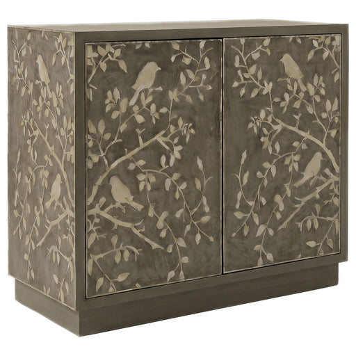 Parkes 2-door Bone Inlay Accent Cabinet Distressed Grey - 950454