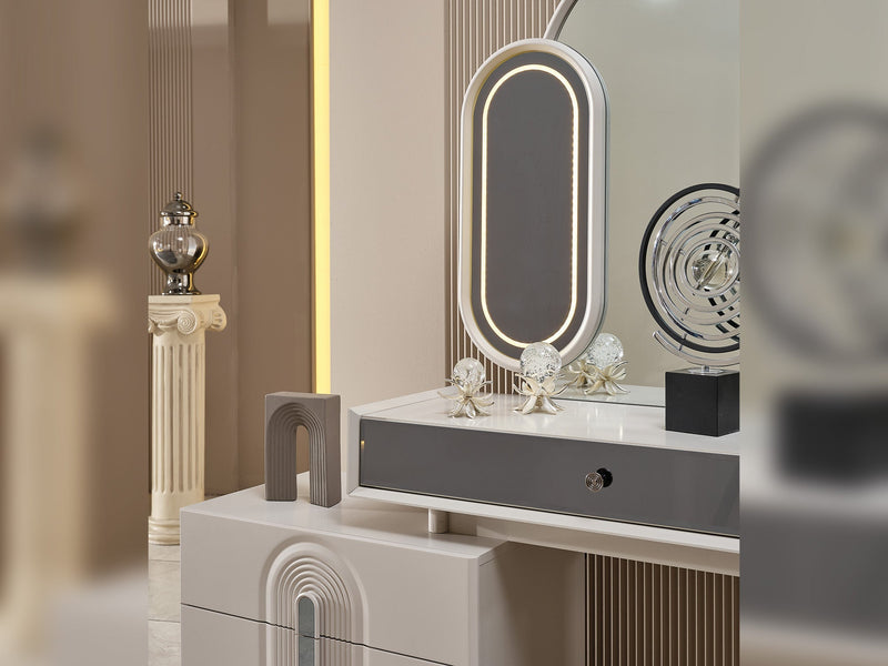 Parma Bedroom (Queen Frame With Headboard & Dresser With Mirror & 2 Nightstand) - 120-PARM-SET