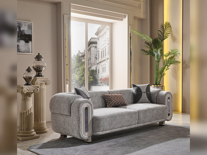 Parma Convertible Loveseat Light Grey in Light Grey - 101-PARM-HIL40401-2