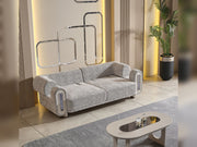 Parma Convertible Loveseat Light Grey in Light Grey - 101-PARM-HIL40401-2