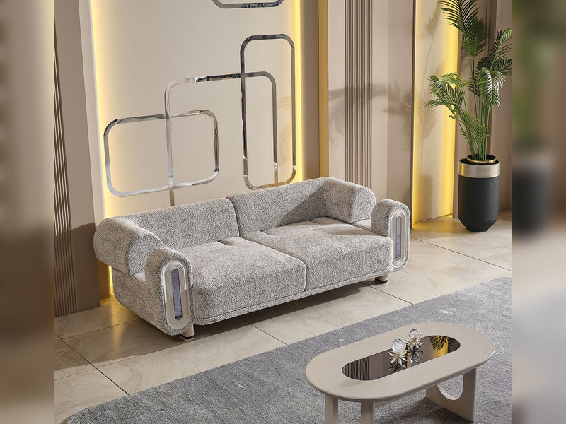 Parma Convertible Loveseat Light Grey in Light Grey - 101-PARM-HIL40401-2