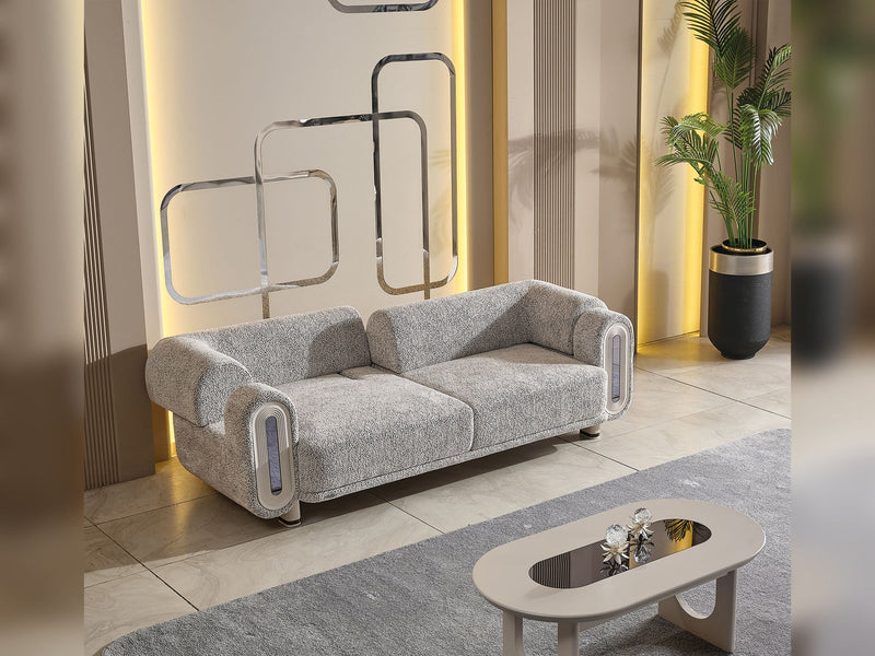 Parma Convertible Loveseat Light Grey in Light Grey - 101-PARM-HIL40401-2