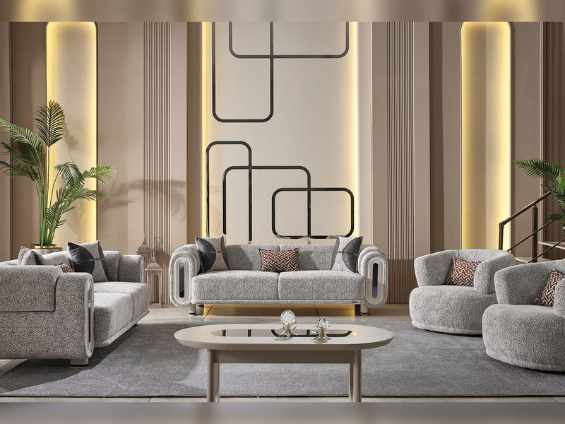 Parma Convertible Sofa Light Grey in Light Grey - 101-PARM-HIL40401-3