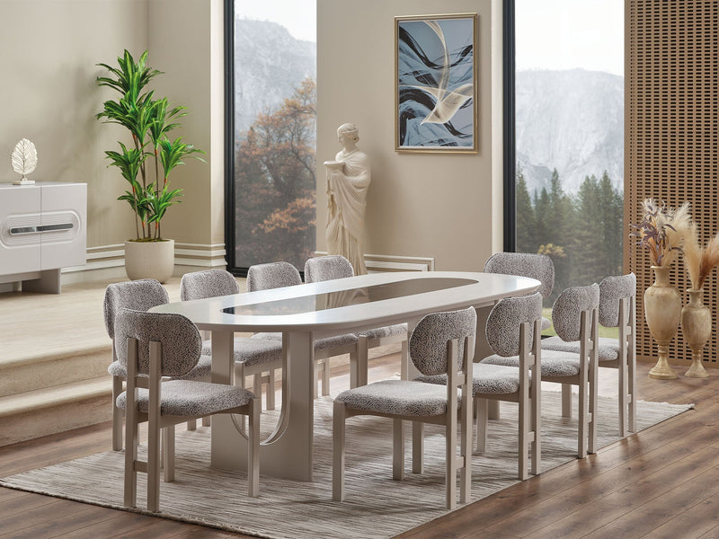 Parma Diningroom (Consol With Mirror & Dining Table & 6 Dining Chair) - 115-PARM-DT-6-SET