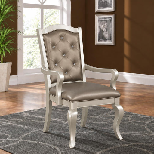 Parma - Upholstered PU Arm Chair, Crystal button-tufted back 2PC/CTN - D207-AC