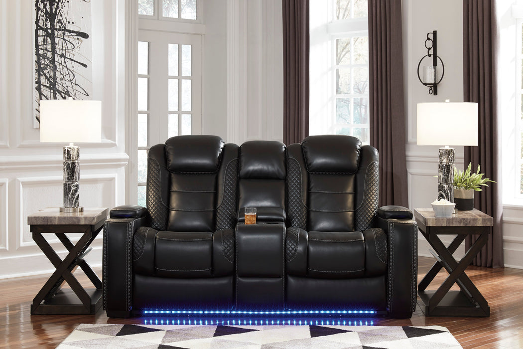 Party Time Power Reclining Loveseat with Console - Gate FurniturePower Reclining Loveseat