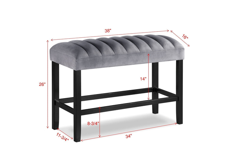Pascal Black/Gray Square Counter Height Dining Set - Lara FurnitureCounter Height Set