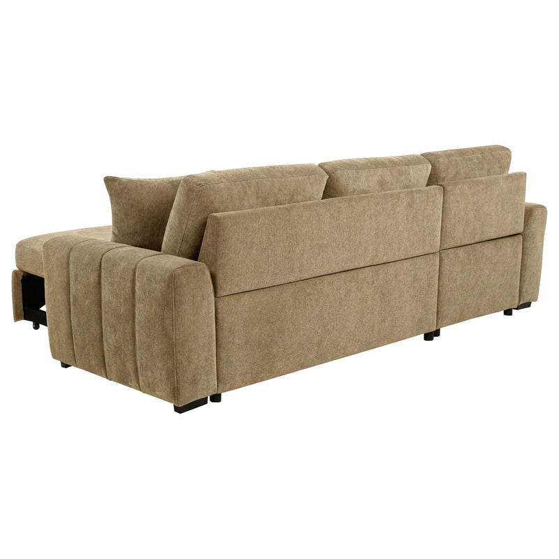 Pastrana Upholstered Sleeper Sectional Sofa LAF Chaise Camel - 500358