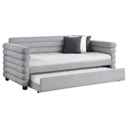 Patricia Boucle Upholstered Twin Day Bed with Trundle Grey  - 300718