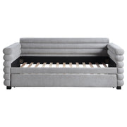 Patricia Boucle Upholstered Twin Day Bed with Trundle Grey  - 300718