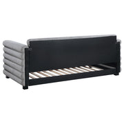 Patricia Boucle Upholstered Twin Day Bed with Trundle Grey  - 300718