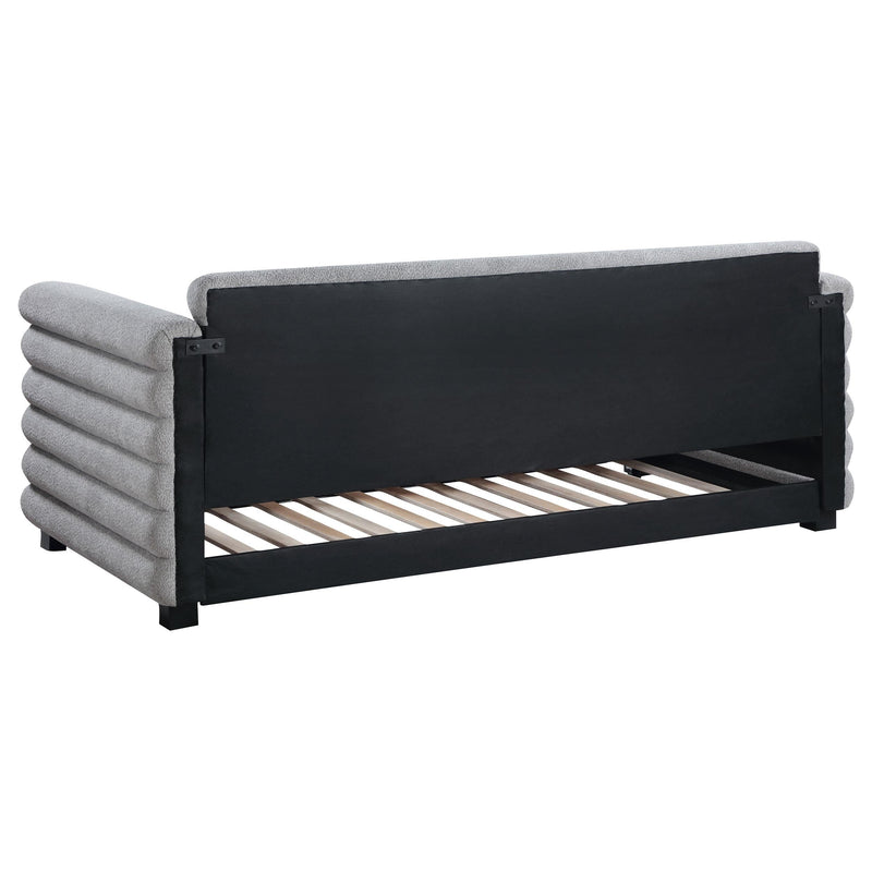 Patricia Boucle Upholstered Twin Day Bed with Trundle Grey  - 300718