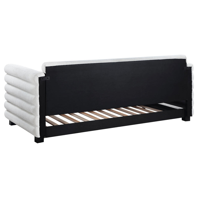 Patricia Boucle Upholstered Twin Day Bed with Trundle White - 300716