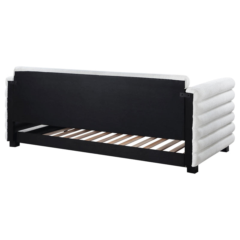 Patricia Boucle Upholstered Twin Day Bed with Trundle White - 300716