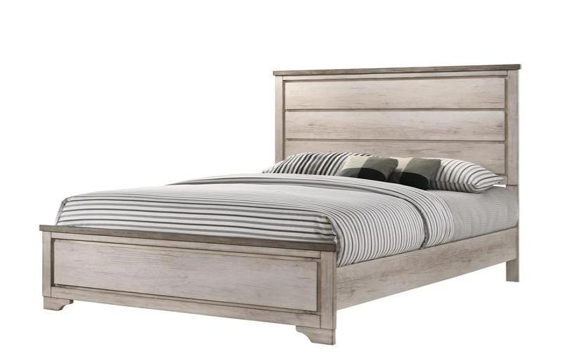 Patterson Driftwood Gray King Panel Bed - Lara Furniture