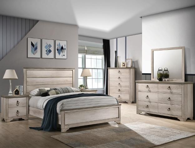 Patterson Driftwood Gray Panel Full Bed - Lara Furniture