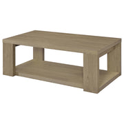 Pavone 3-Piece Transitional Coffee and End Table Set with Shelves Latte - 706648-S3